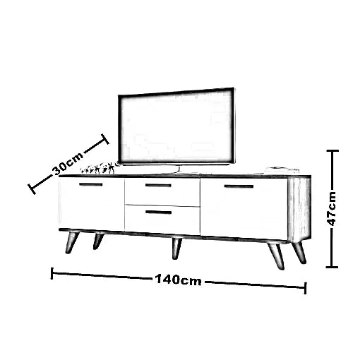 ترابيزة تليفزيون ام دي اف، 140*30*47 سم
