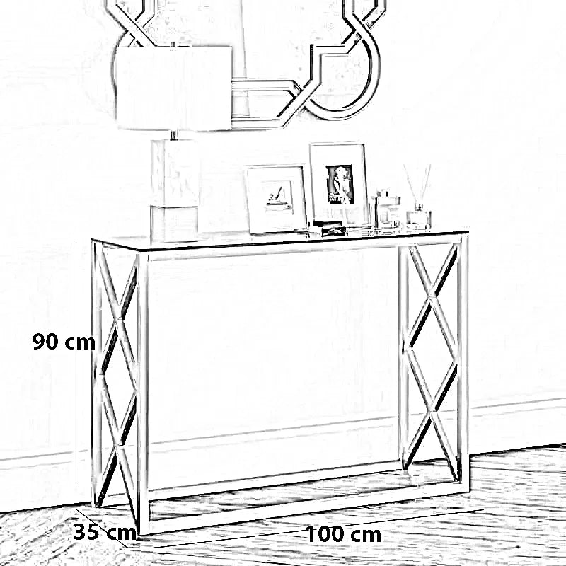 كونسول بسطح زجاج، 100*35*90 سم