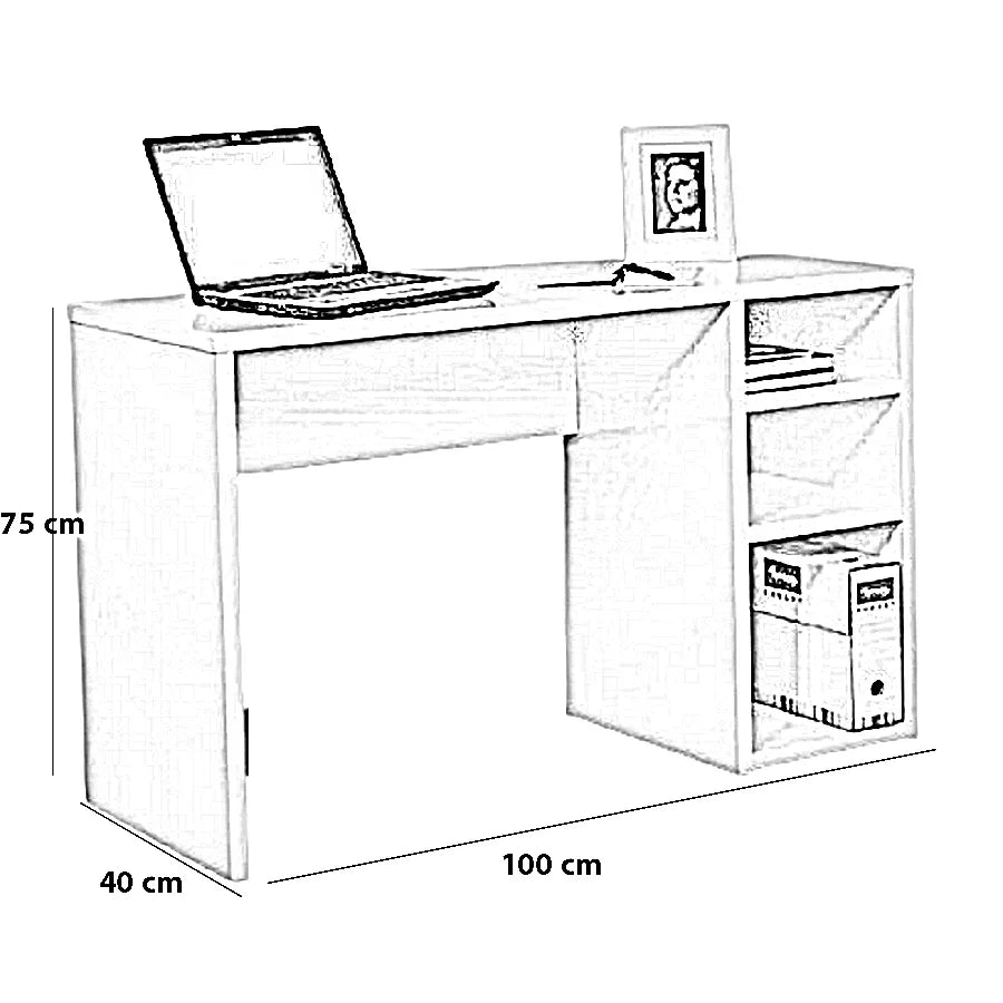 مكتب خشب ام دي اف، 100*40*75 سم