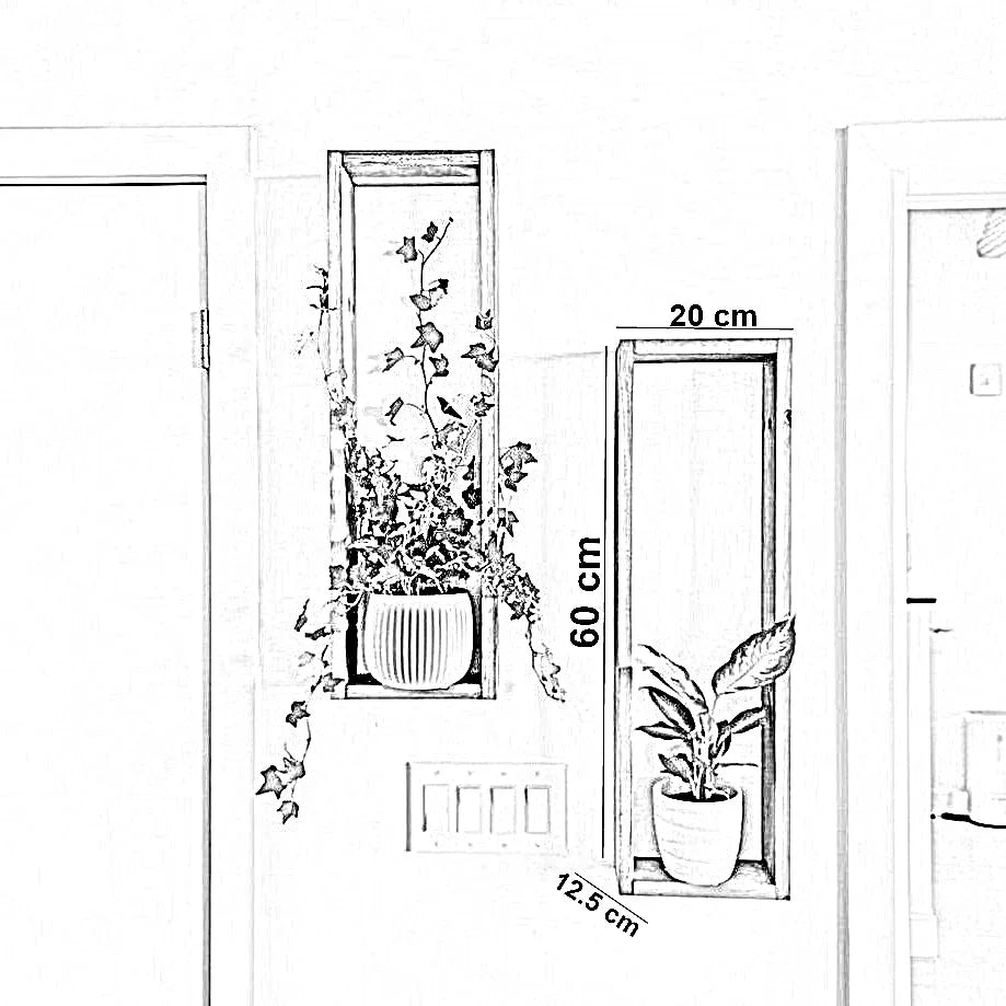 رف حائط خشب موسكي، 20*12.5*60 سم - قطعتين