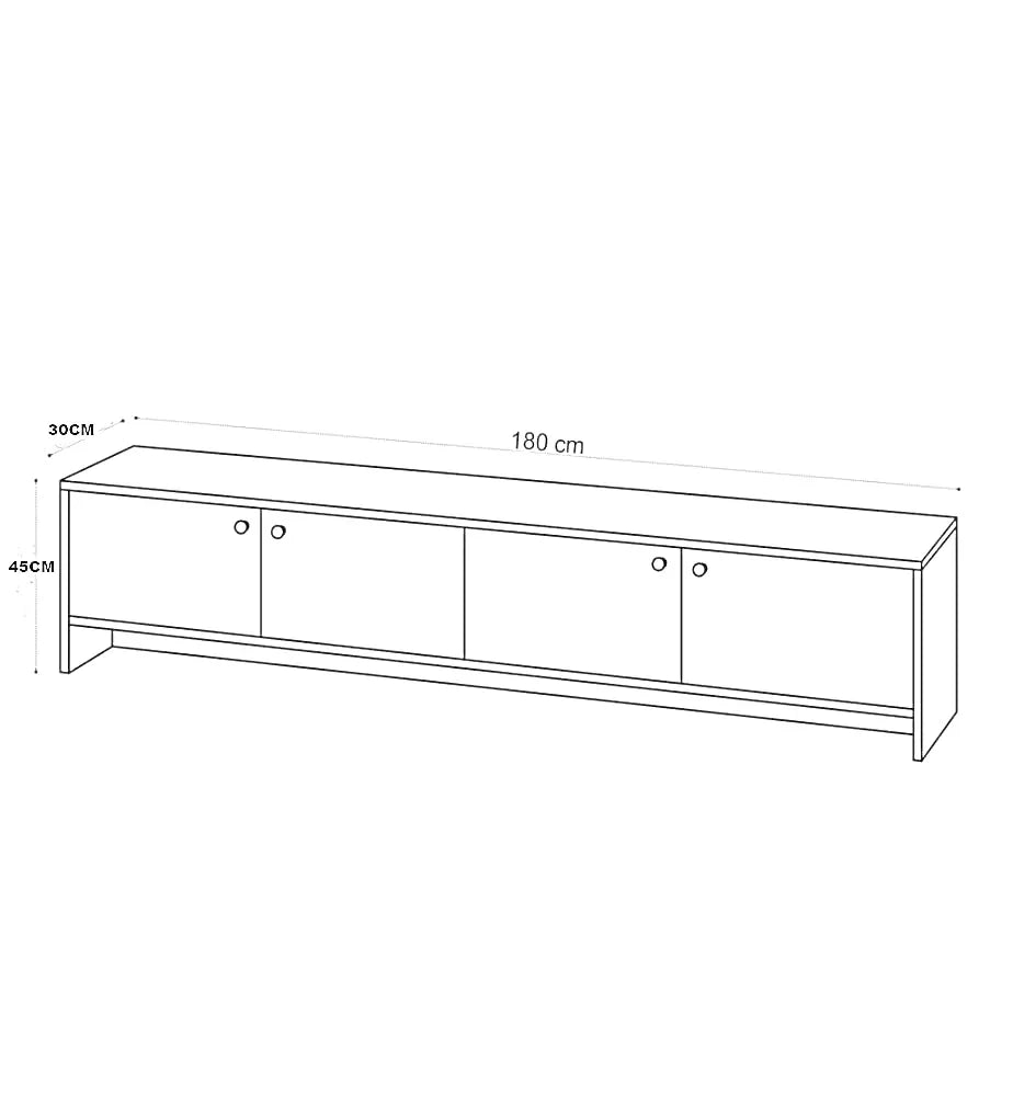 ترابيزة تليفزيون ام دي اف، 180*30*45 سم