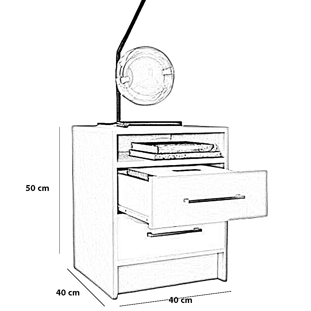 كومود خشب ام دي اف، 40*40*50 سم