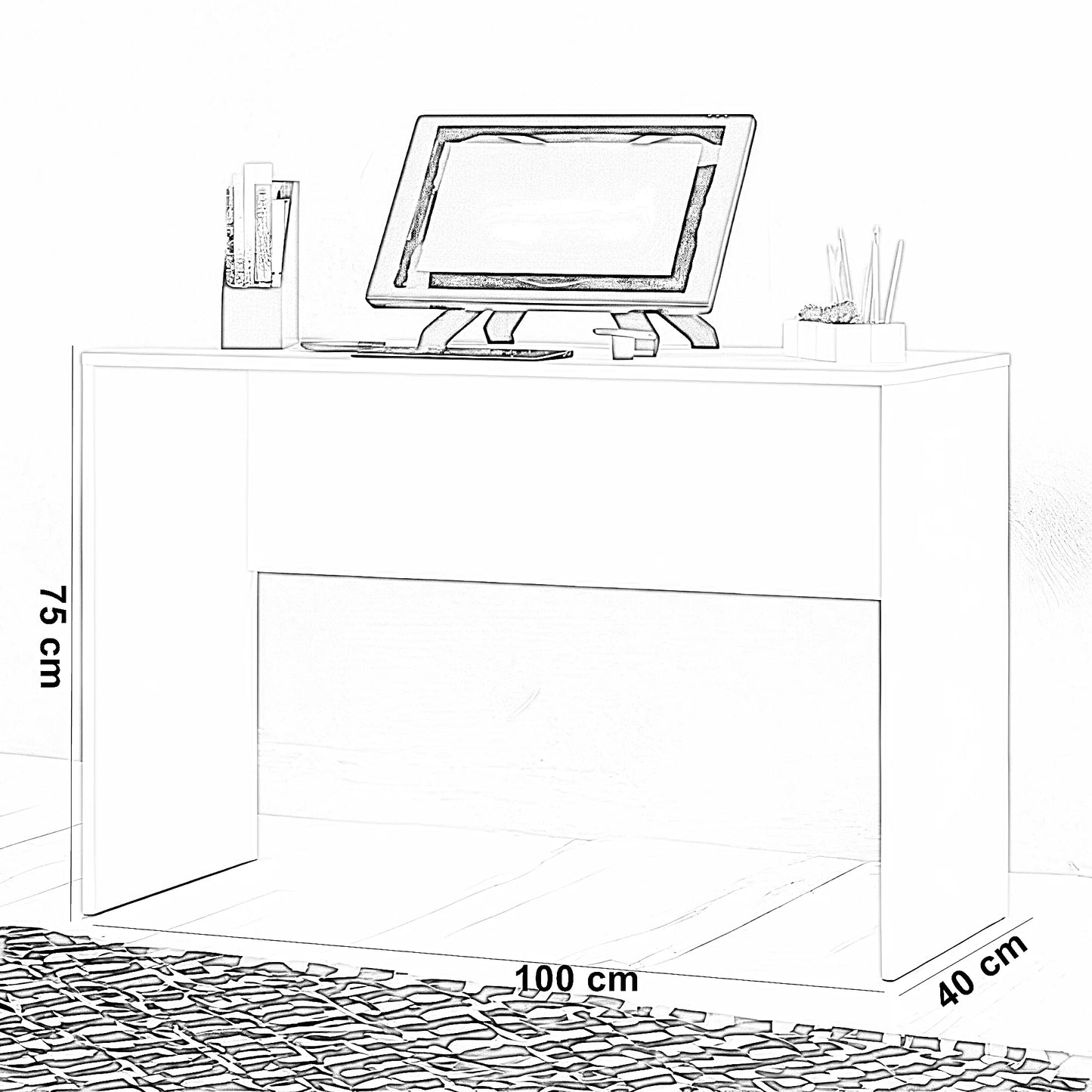 مكتب ام دي اف، 100*40*75 سم