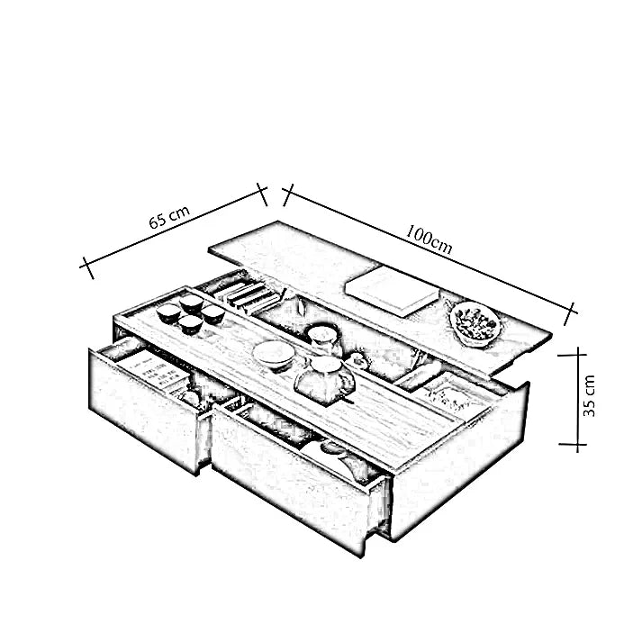 طقم ترابيزة تليفزيون مع ترابيزة قهوة، خشب ام دي اف - قطعتين