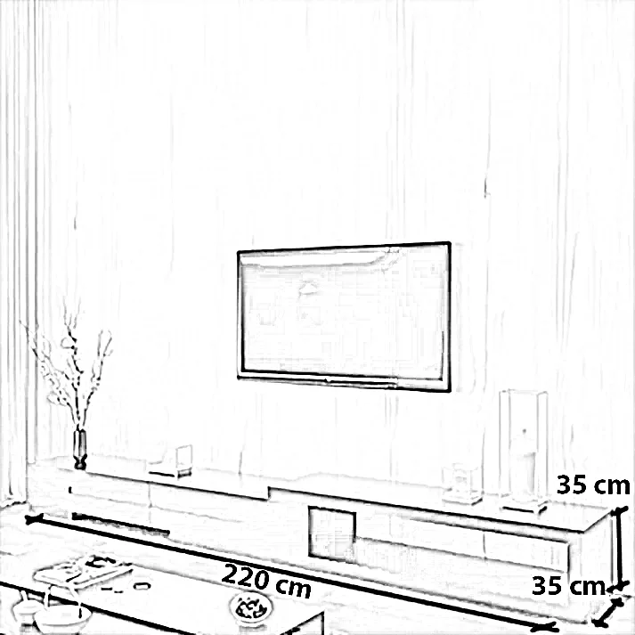 طقم ترابيزة تليفزيون مع ترابيزة قهوة، خشب ام دي اف - قطعتين