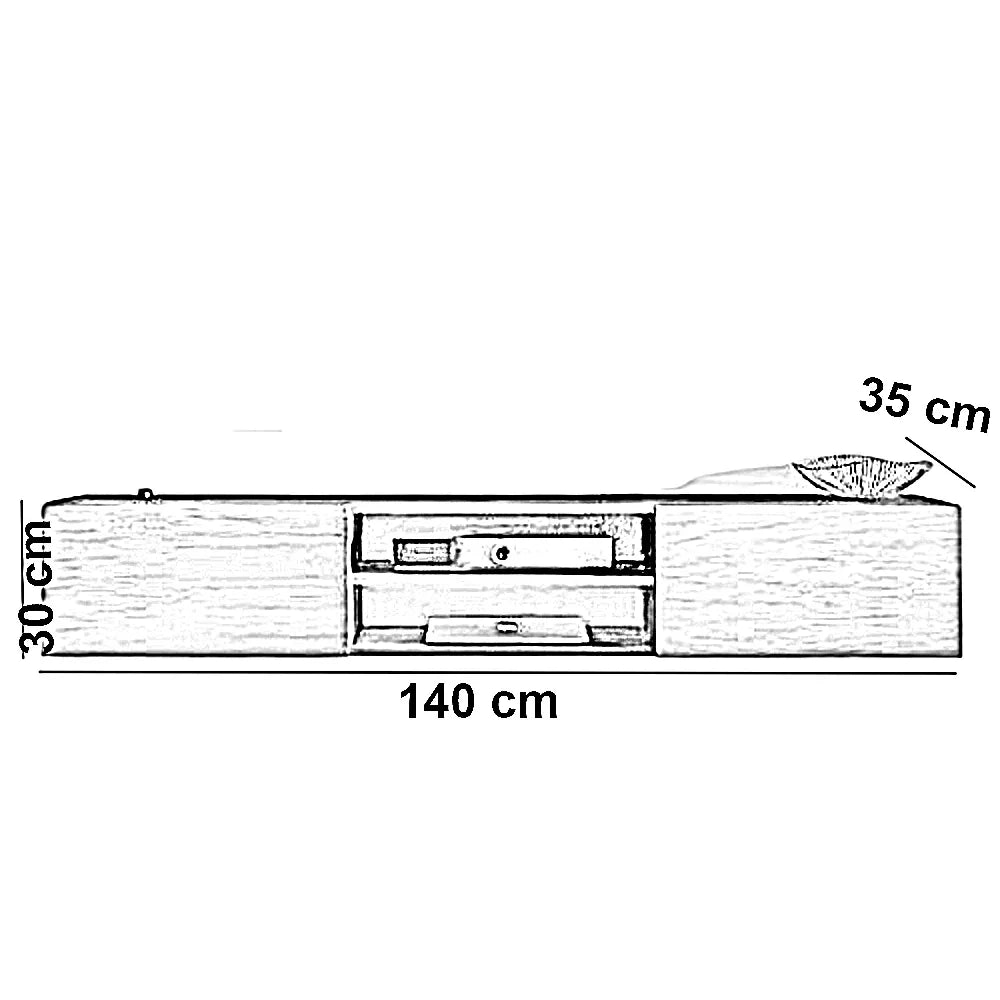 ترابيزة تليفزيون خشب ام دي اف، 140*35*30 سم