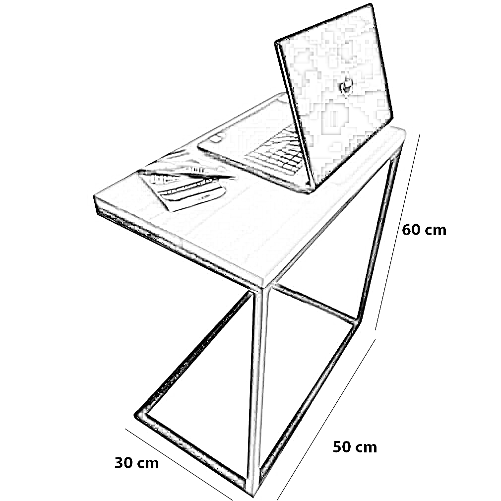 ترابيزة جانبية ام دي اف وستيل، 50*30*60 سم