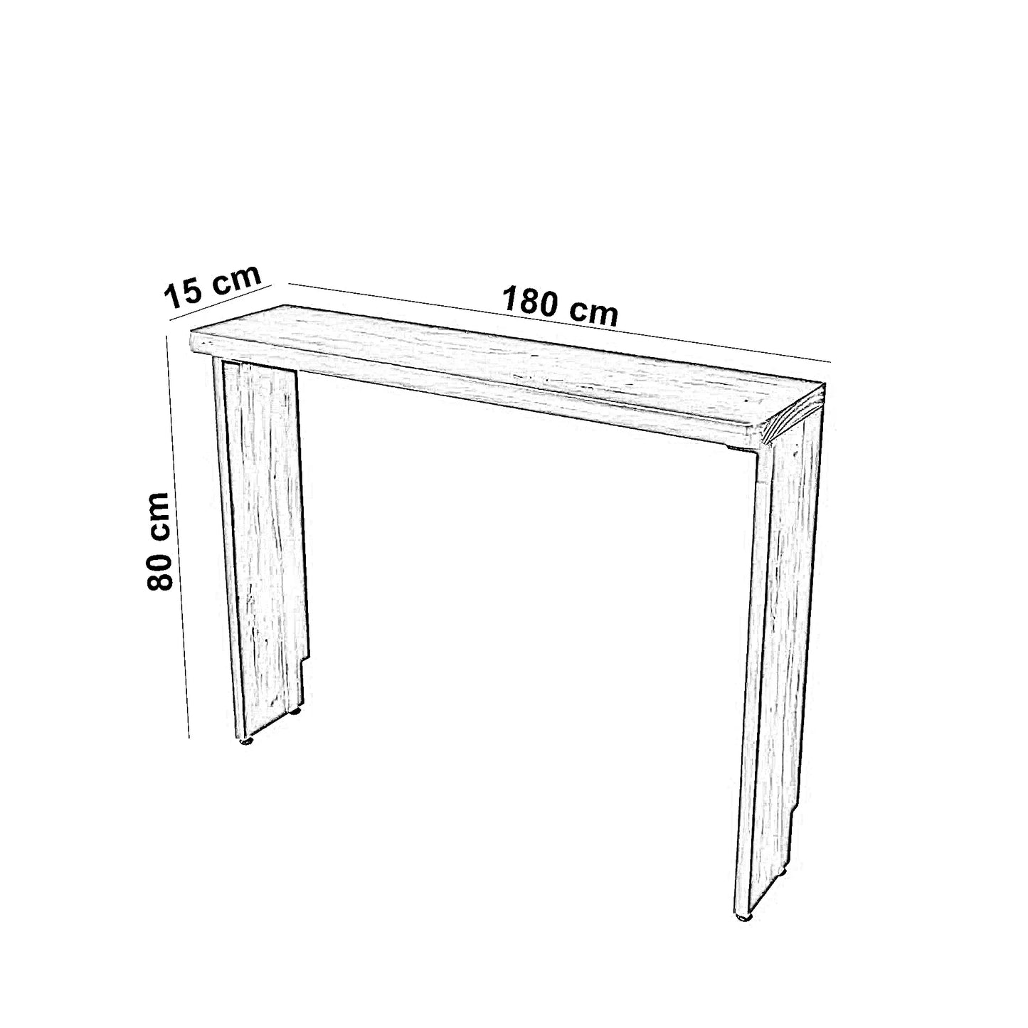 رف ام دي اف، 180*15*80 سم