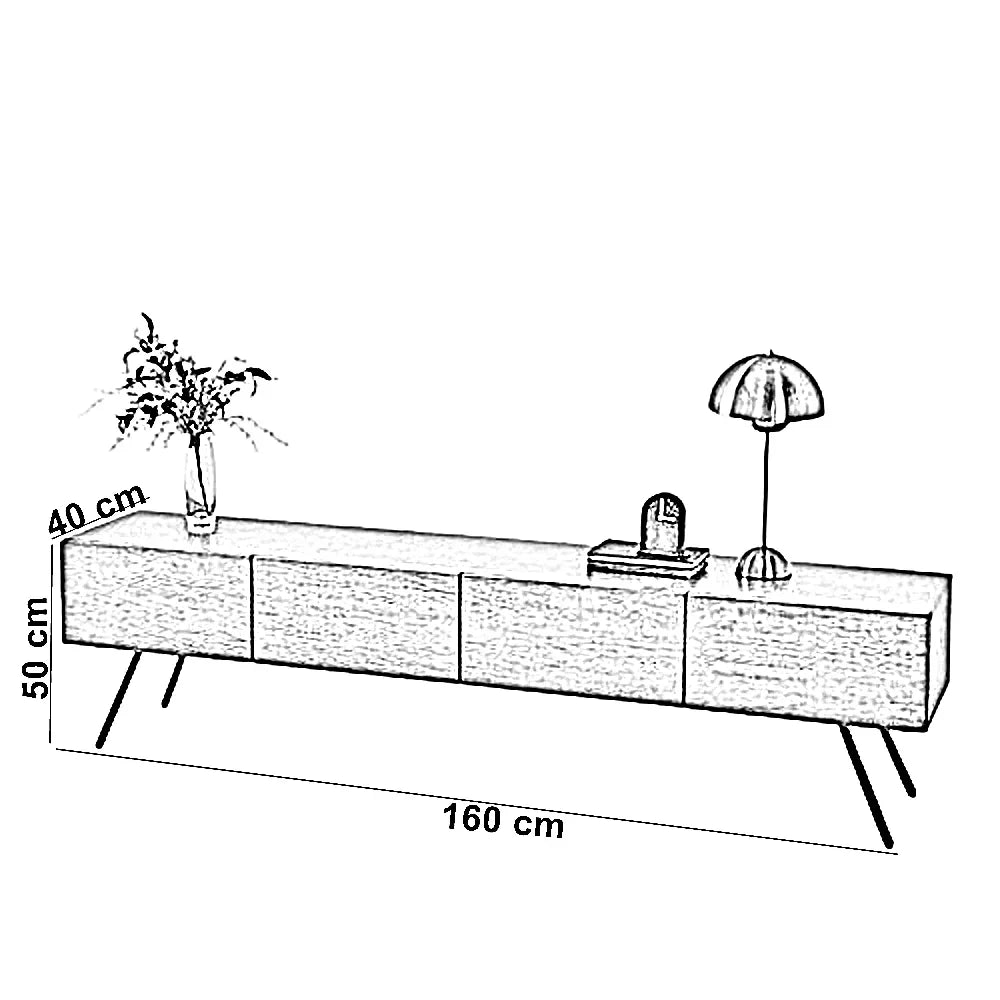 ترابيزة تليفزيون خشب كونتر، 160*40*50 سم