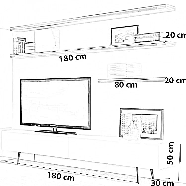 ترابيزة تليفزيون ام دي اف اسباني، 3 قطع