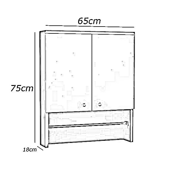 وحدة تخزين للحمام ام دي اف، 65*18*75 سم