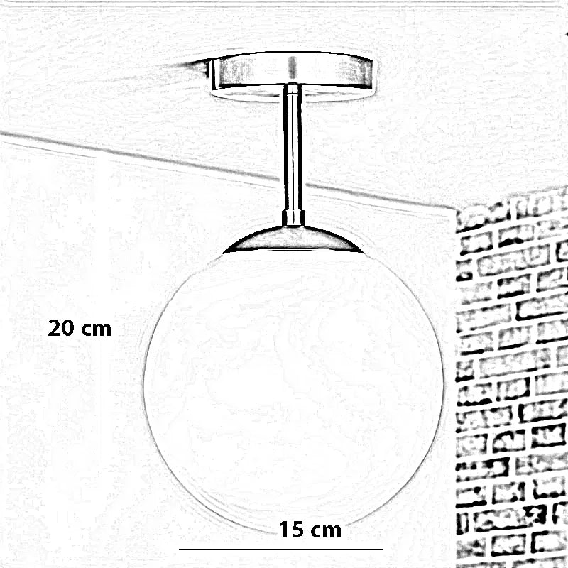 نجفة ستيل وزجاج، 15*20 سم