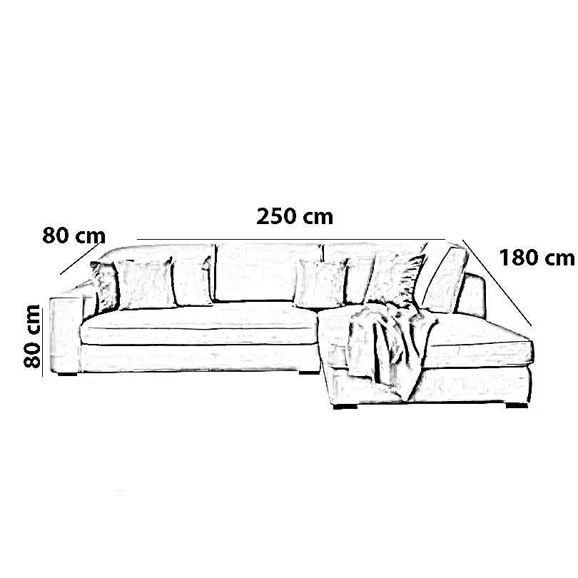 ركنة خشب موسكي سويدي، 250*180*80 سم