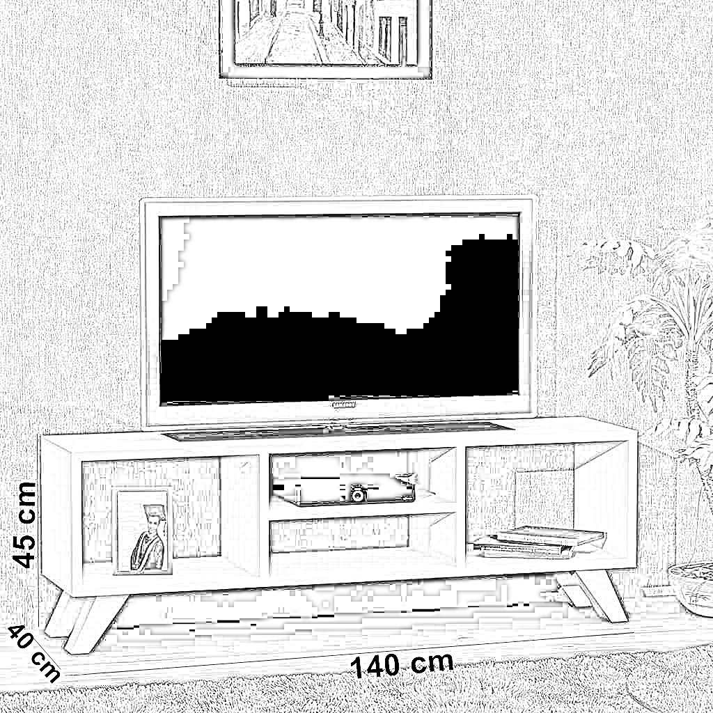 ترابيزة تليفزيون خشب ام دي اف، 140*40*45 سم