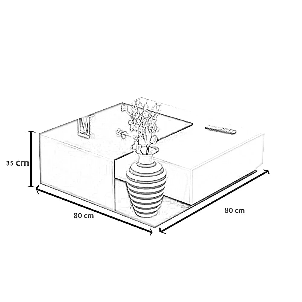 ترابيزة قهوة ام دي اف اسباني، 80*80*35 سم