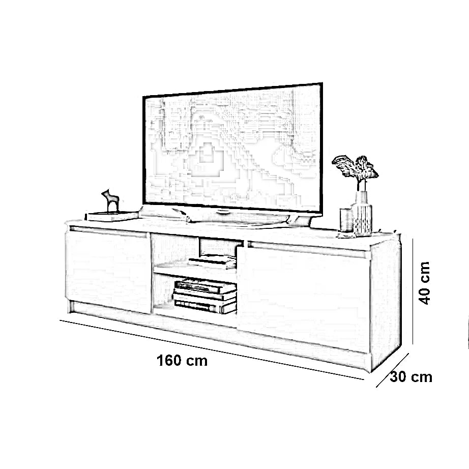 ترابيزة تليفزيون خشب ام دي اف، 160*30*40 سم