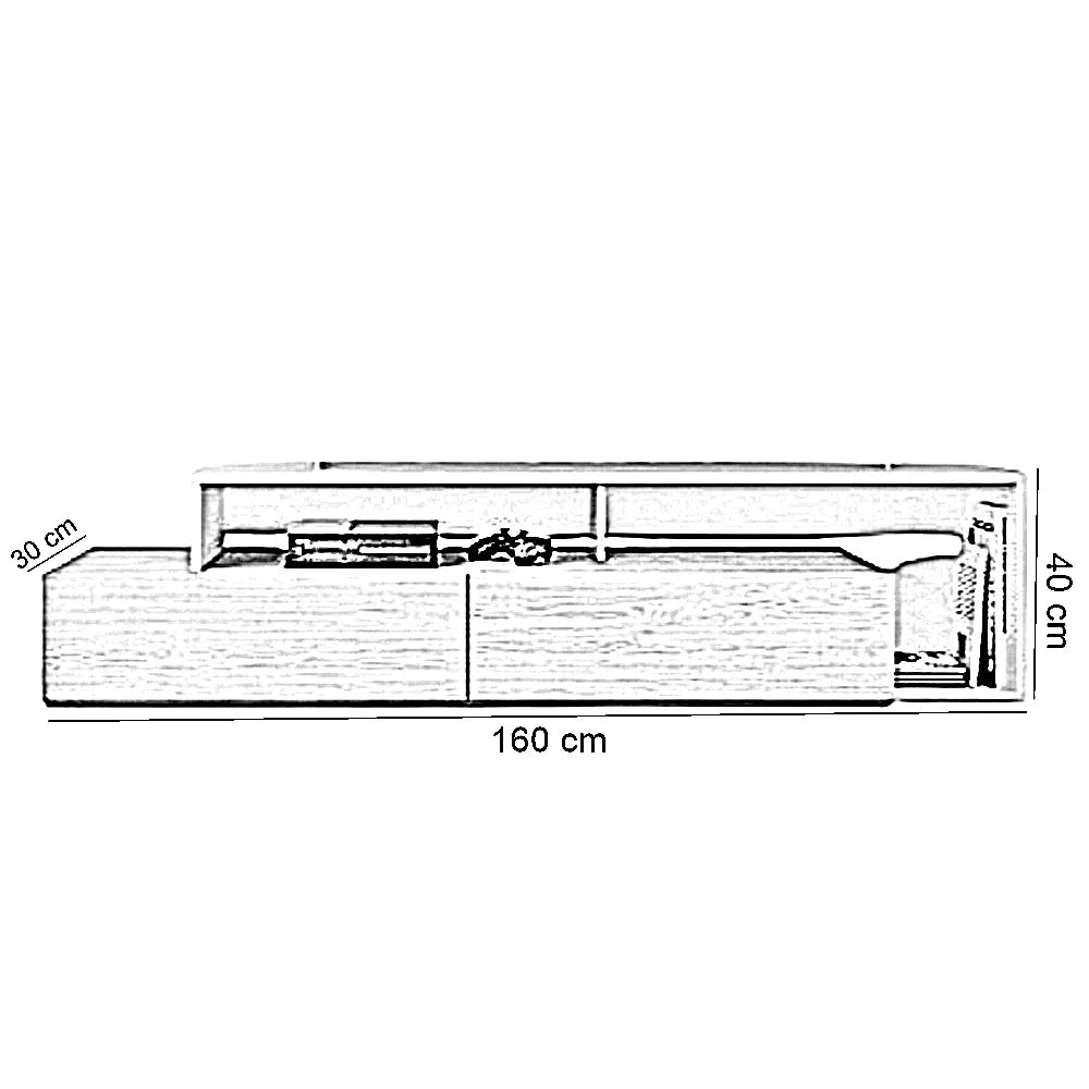 ترابيزة تليفزيون خشب ام دي اف، 160*30*40 سم