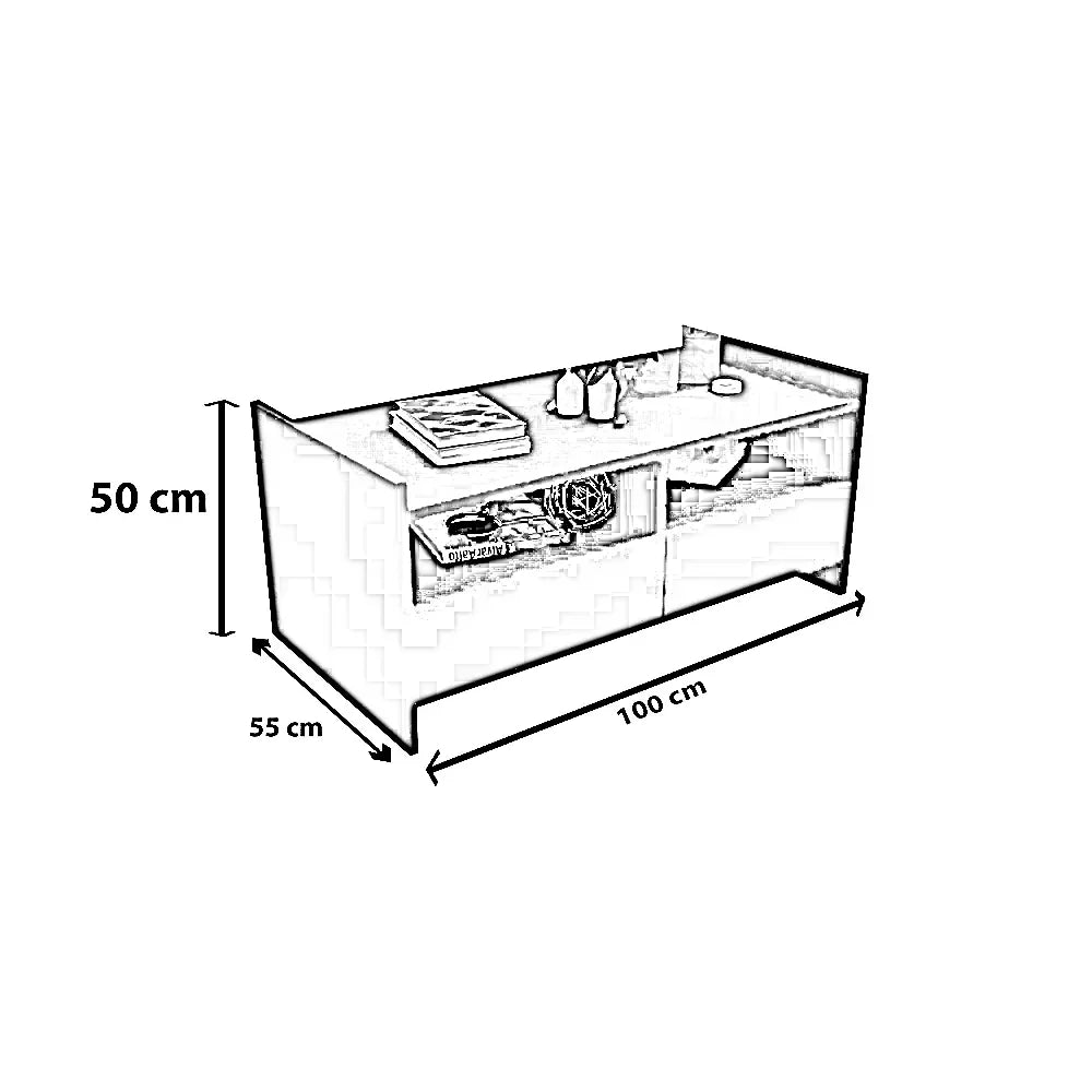 ترابيزة قهوة ام دي اف، 100*55*50 سم