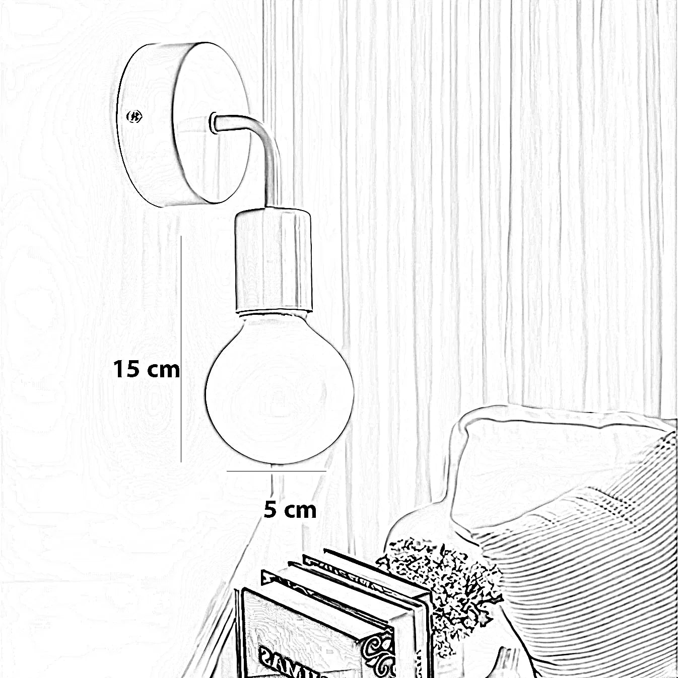 أبليك حائط ستيل، 5*15 سم