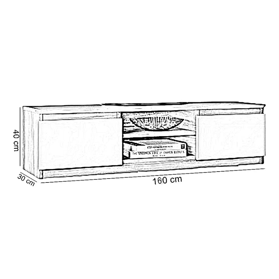ترابيزة تليفزيون خشب ام دي اف، 160*30*40 سم