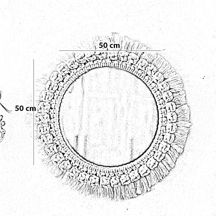 مرايا مكرمية، 50*50 سم