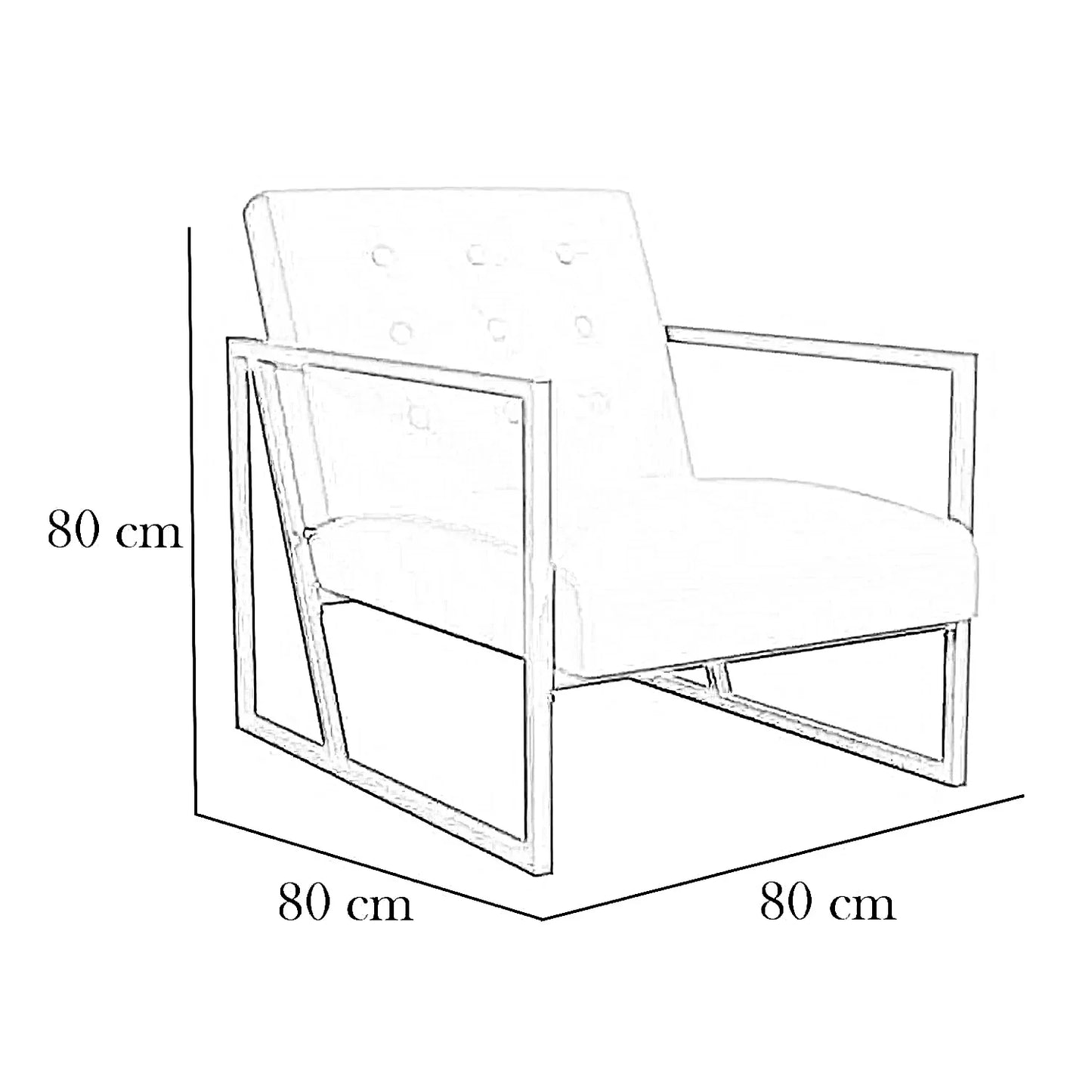 كرسي استرخاء معدن، 80*80*80 سم