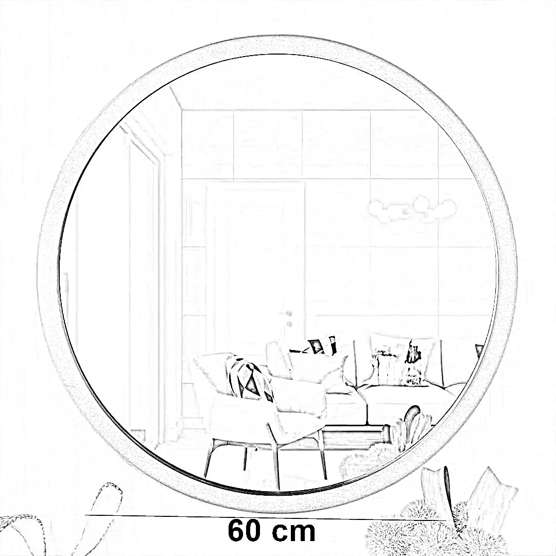 مرايا حائط بإطار ذهبي، 60 سم