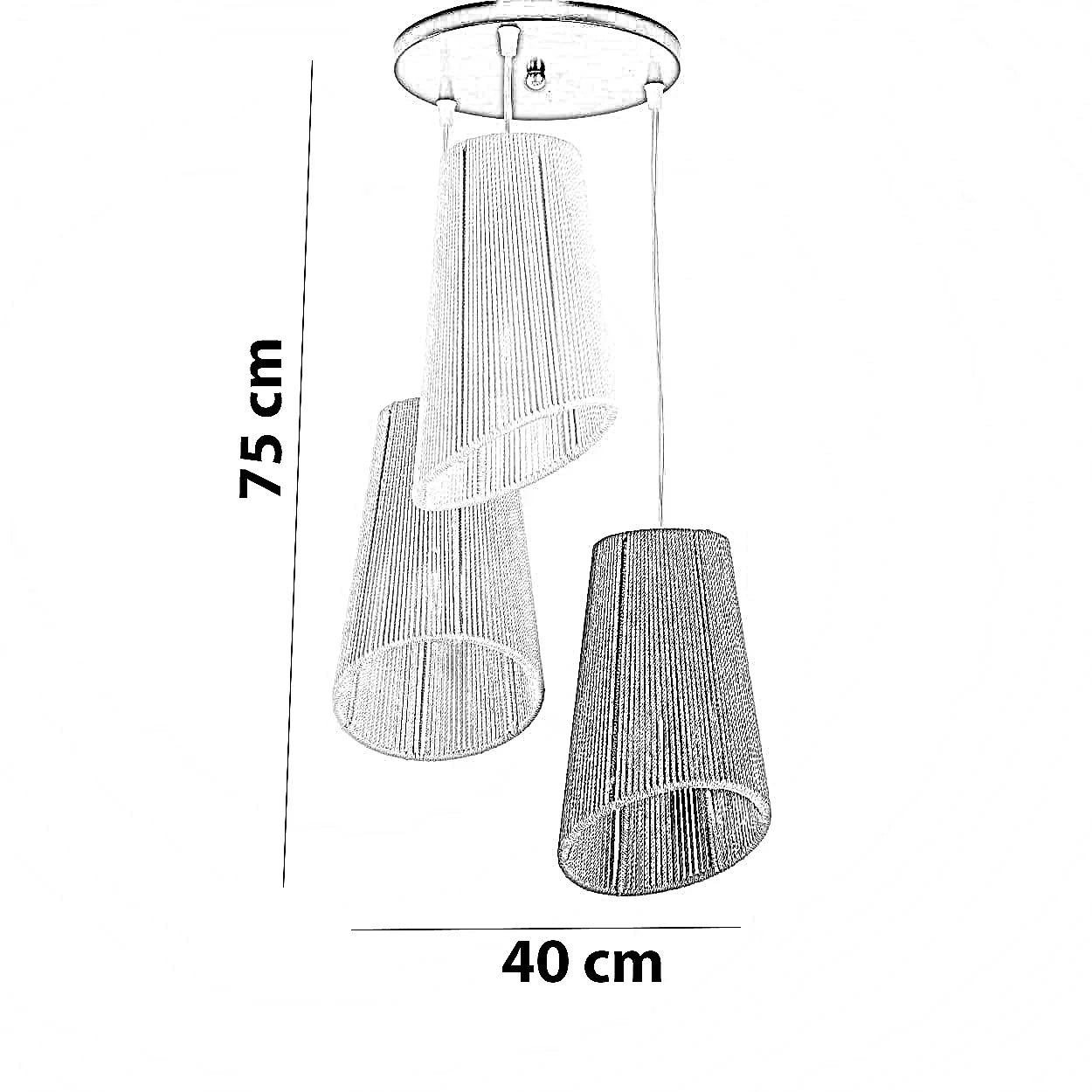 نجفة قماش، 40*75 سم