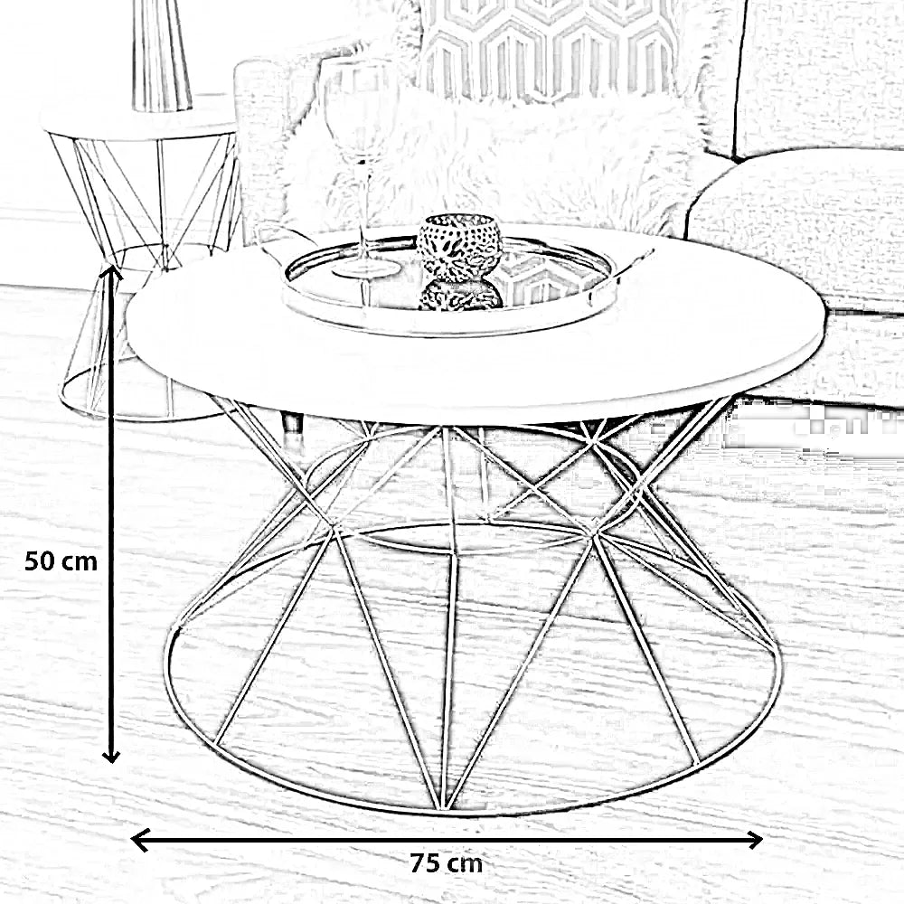 ترابيزة قهوة ستيل، 75*50 سم