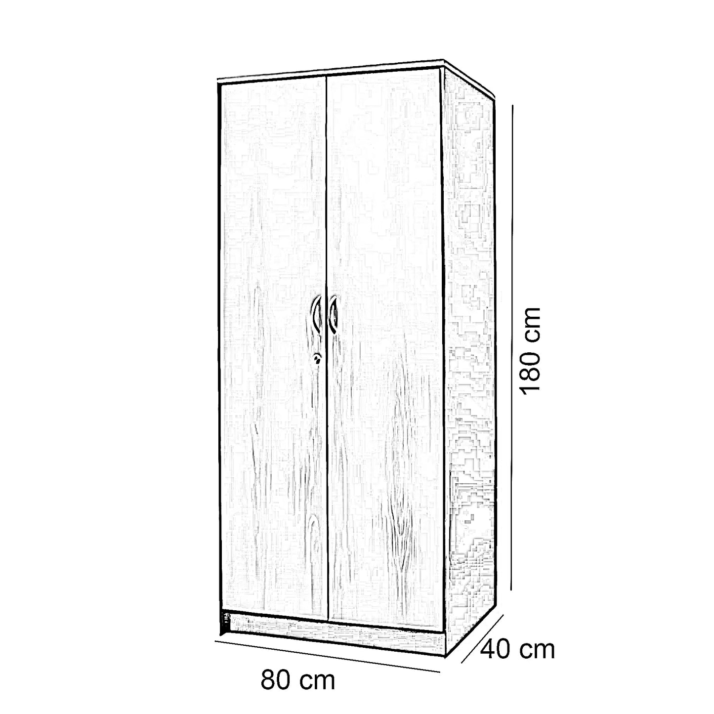 دولاب معدن و خشب، 80*40*180 سم