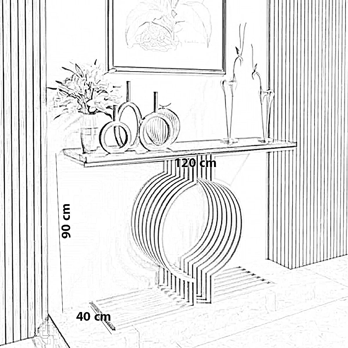 كونسول معدن، 120*40*90 سم