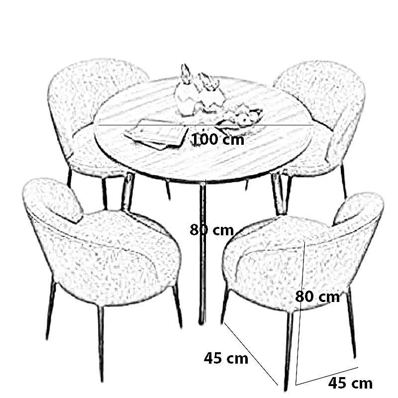 طقم سفرة خشب زان و كونتر، 5 قطع
