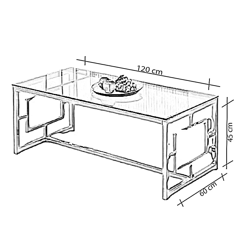 ترابيزة قهوة ستيل، 120*60*45 سم