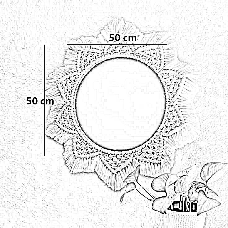 مرايا مكرمية، 50*50 سم
