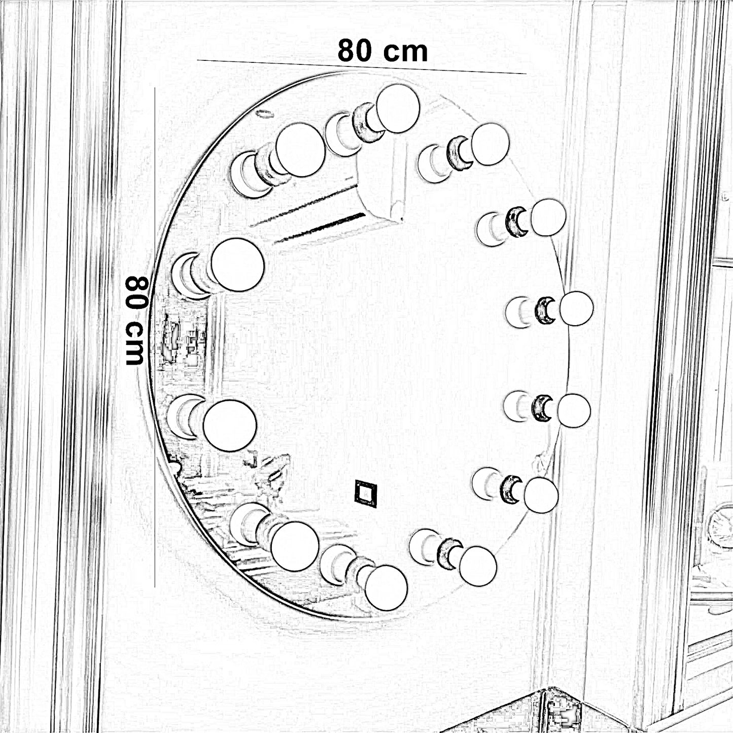 مرايا حائط، 80*80 سم