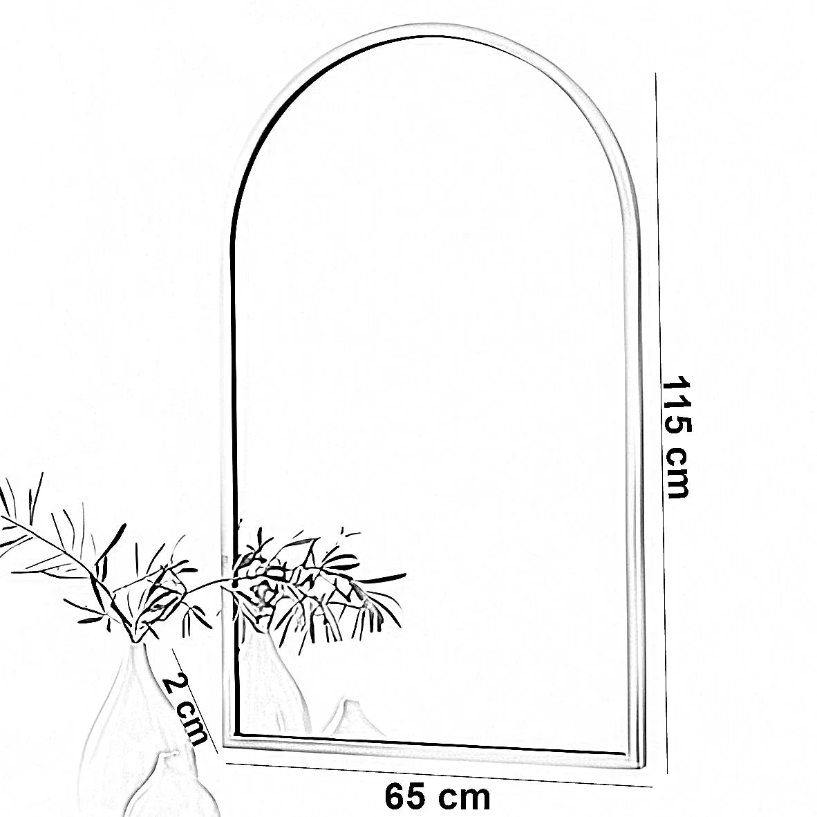 مرايا حائط بإطار خشب ام دي اف، 65*2*115 سم