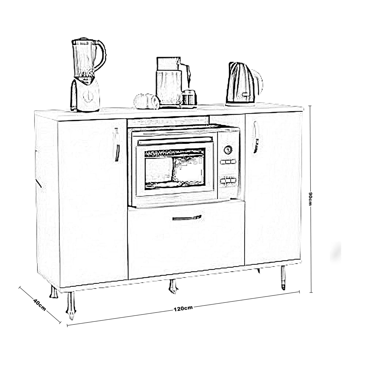 وحدة تخزين خشب ام دي اف، 120*40*90 سم