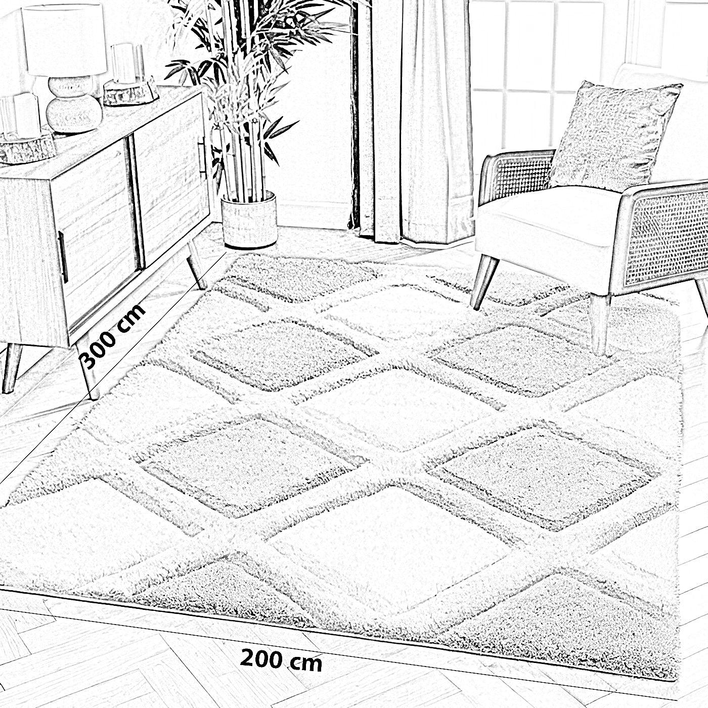 سجادة قطن و حرير، 200*300 سم