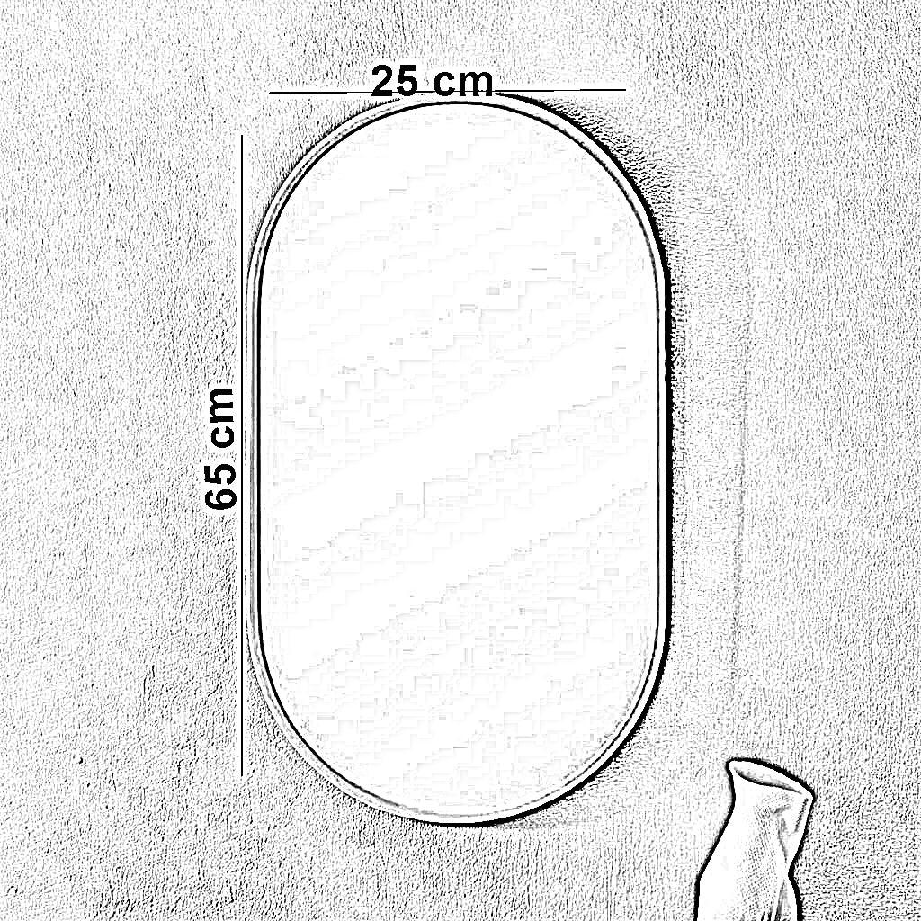 مرايا حائط بإطار خشب ام دي اف، 25*2*65 سم
