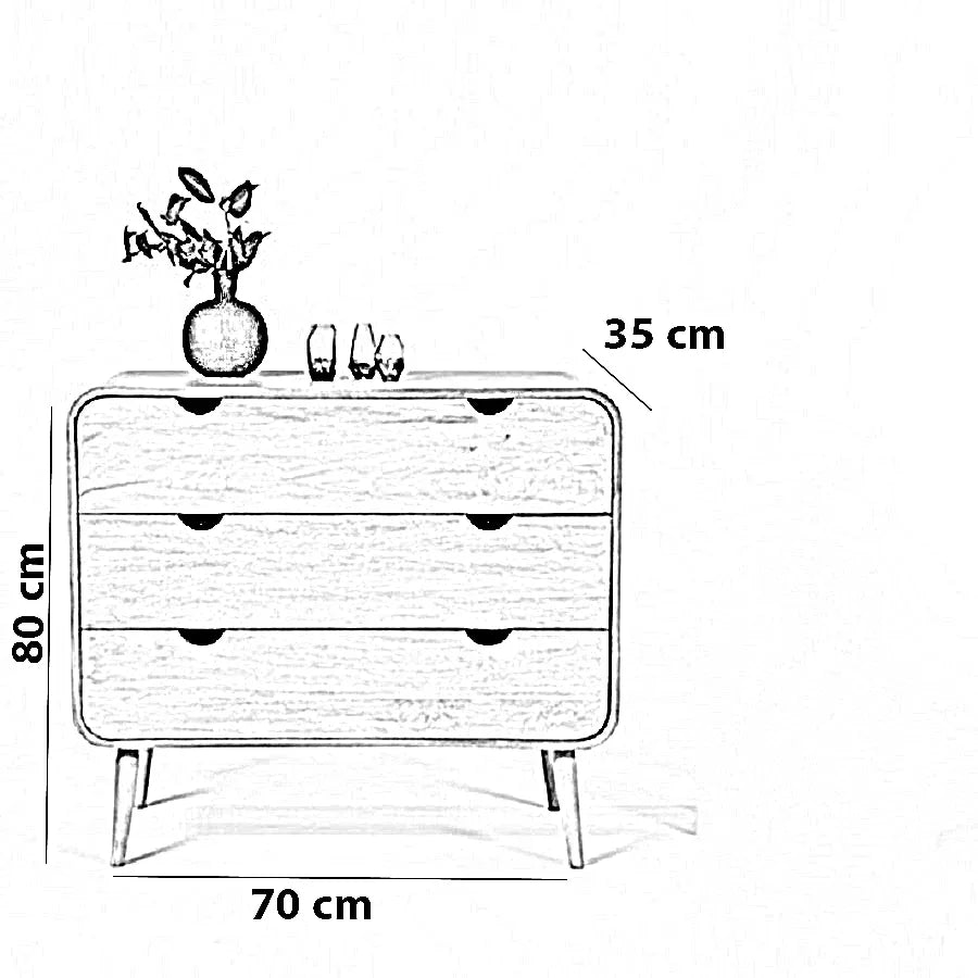 وحدة أدراج خشب كونتر و موسكي، 70*35*80 سم