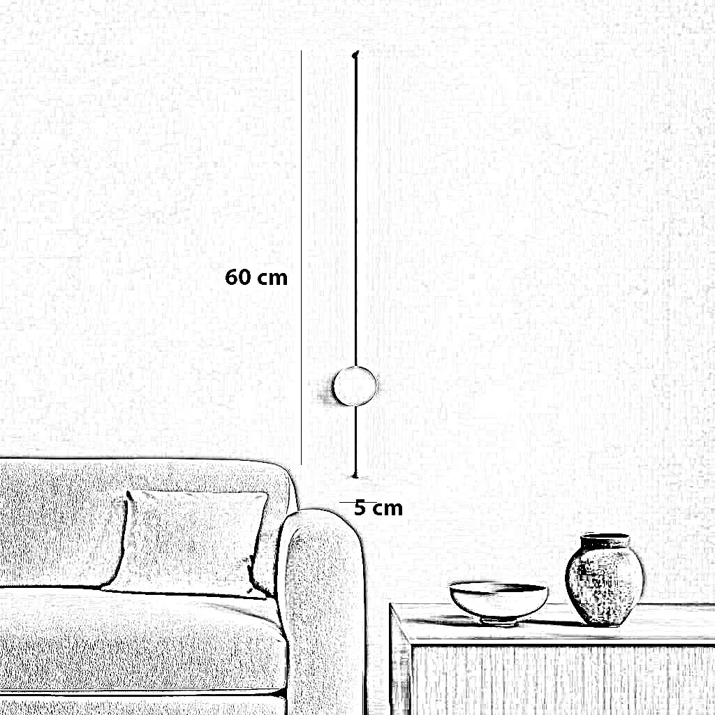 أبليك حائط ستيل، 5*60 سم