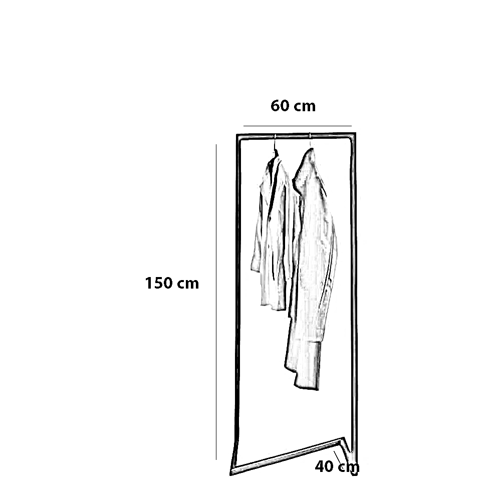 علاقه ملابس ستيل، 60*40*150 سم