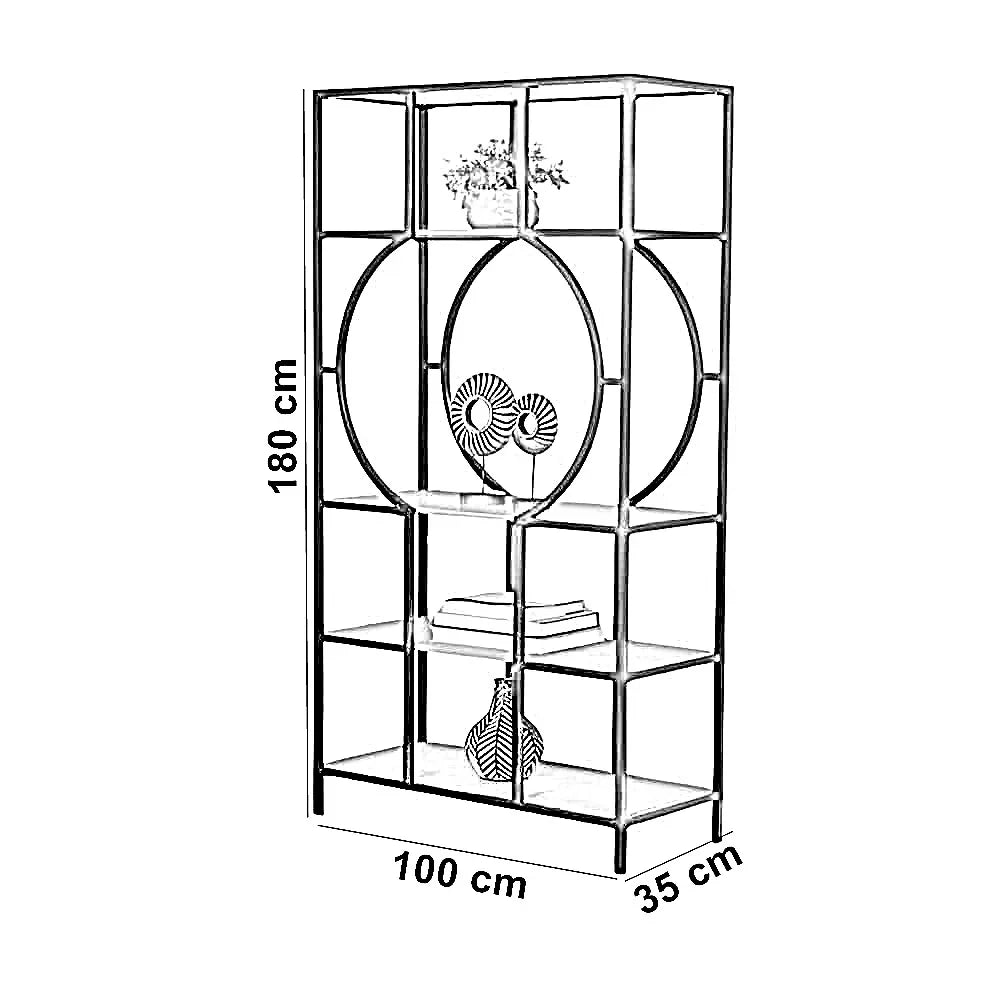 وحدة أرفف ستيل و ام دي اف، 100*35*180 سم
