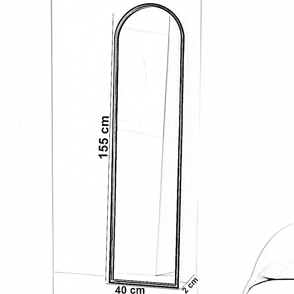 مرايا بإطار خشب ام دي اف، 40*2*155 سم