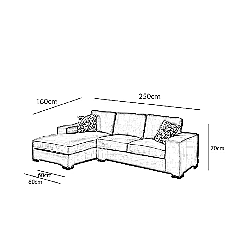 ركنة خشب زان، 250*160*70 سم