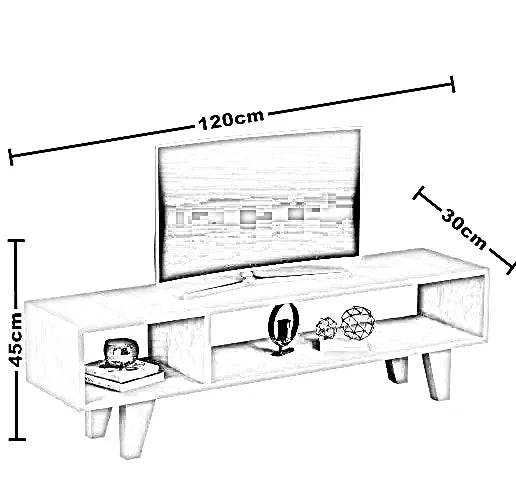 ترابيزة تليفزيون ام دي اف، 120*30*45 سم