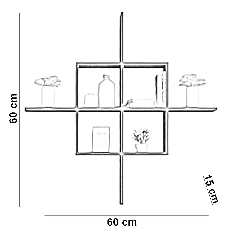 وحدة أرفف ام دي اف، 60*15*60 سم