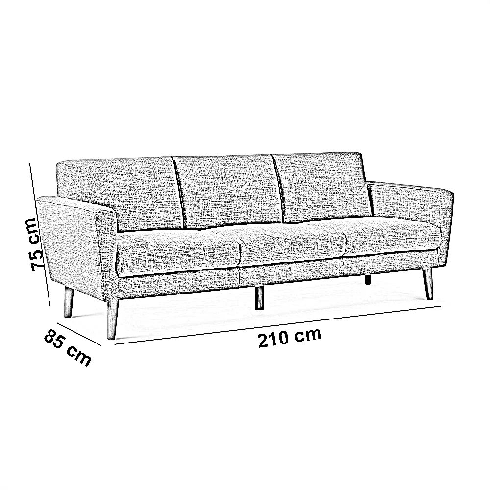كنبة خشب زان، 210*85*75 سم