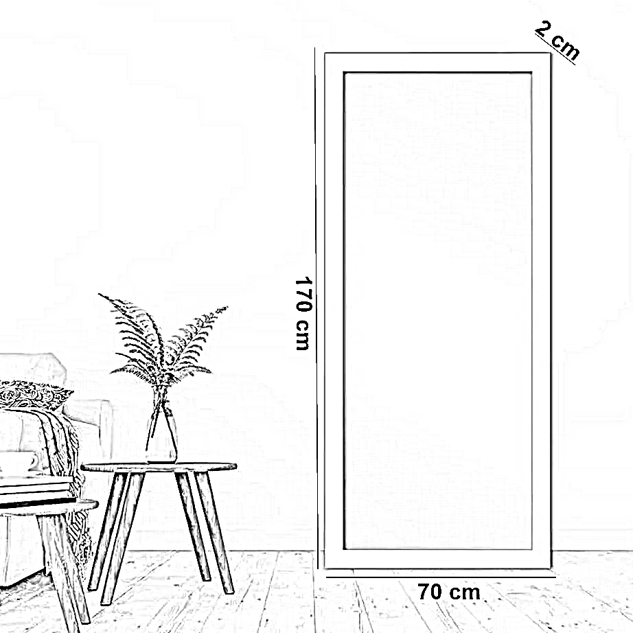 مرايا بإطار خشب ام دي اف، 70*2*170 سم