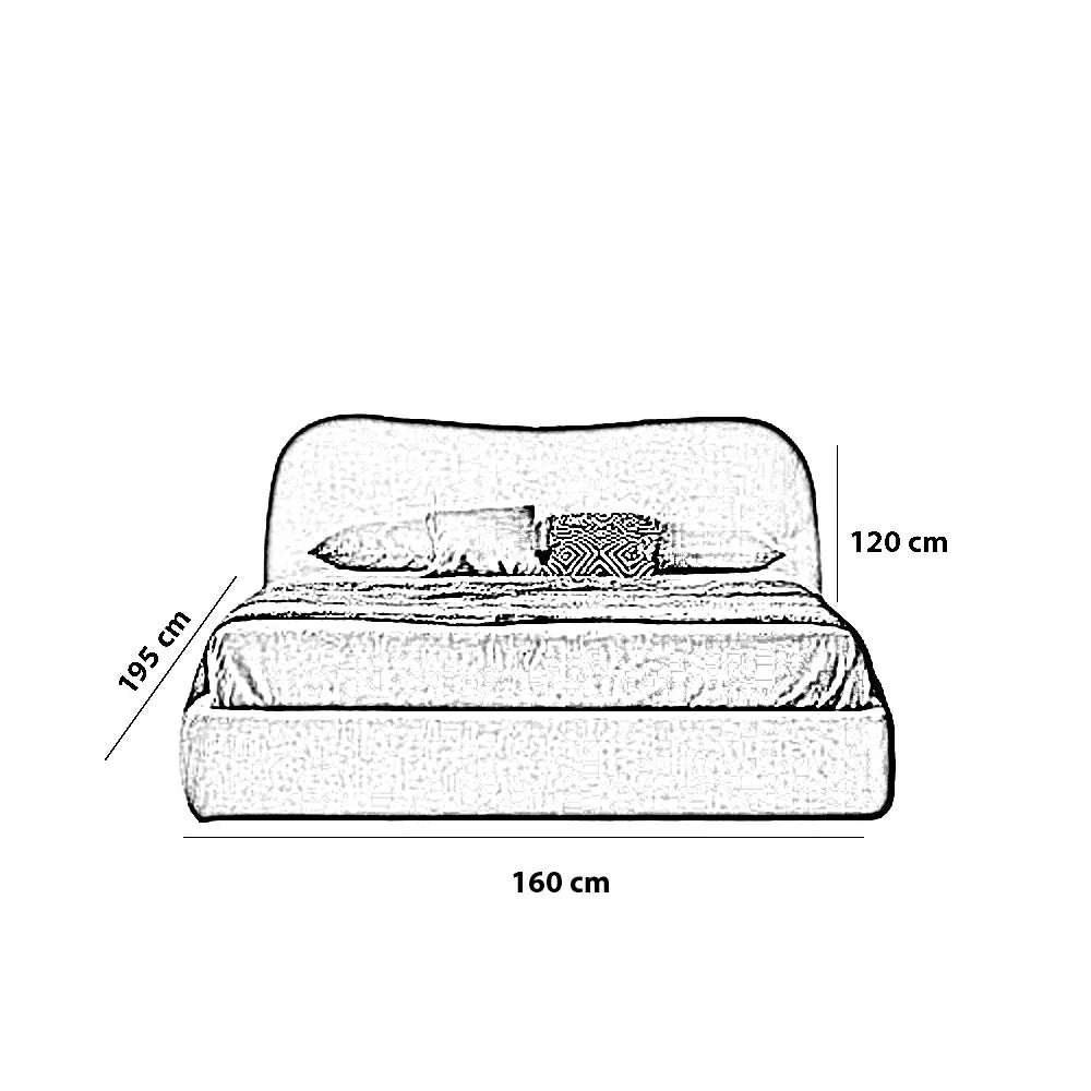 سرير كينج خشب موسكي، 160*195*120 سم